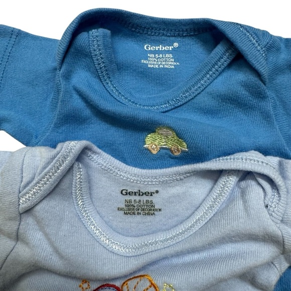 Gerber Carter’s Baby Boy Set 3PC Outfit Bundle Onesie Plaid Shorts NB Newborn - Picture 4 of 5